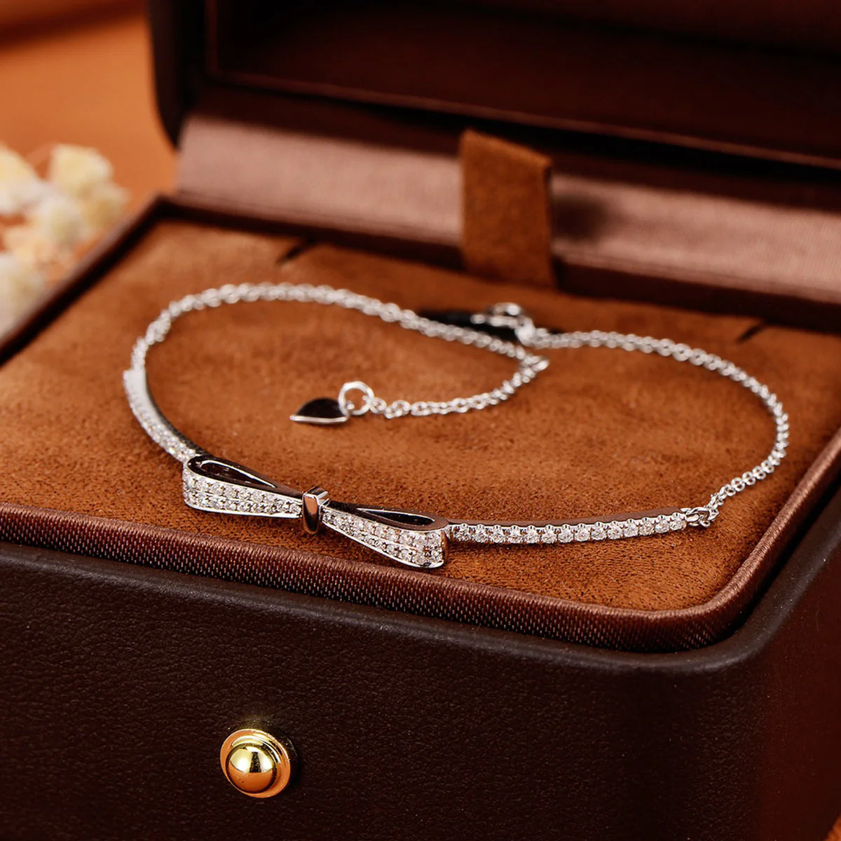 Full body S925 sterling silver bow bracelet