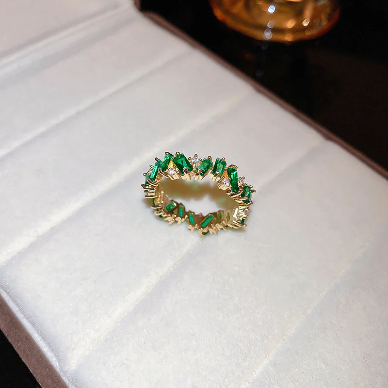 Real gold electroplated zircon split ring