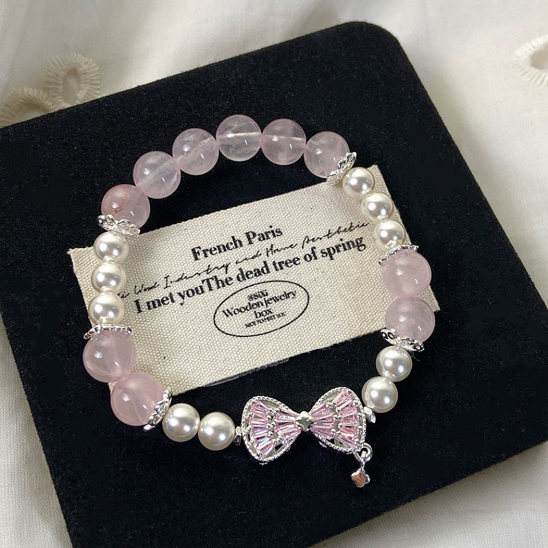 Swarovski Pearl Love Bow Pentacle Zircon Bracelet