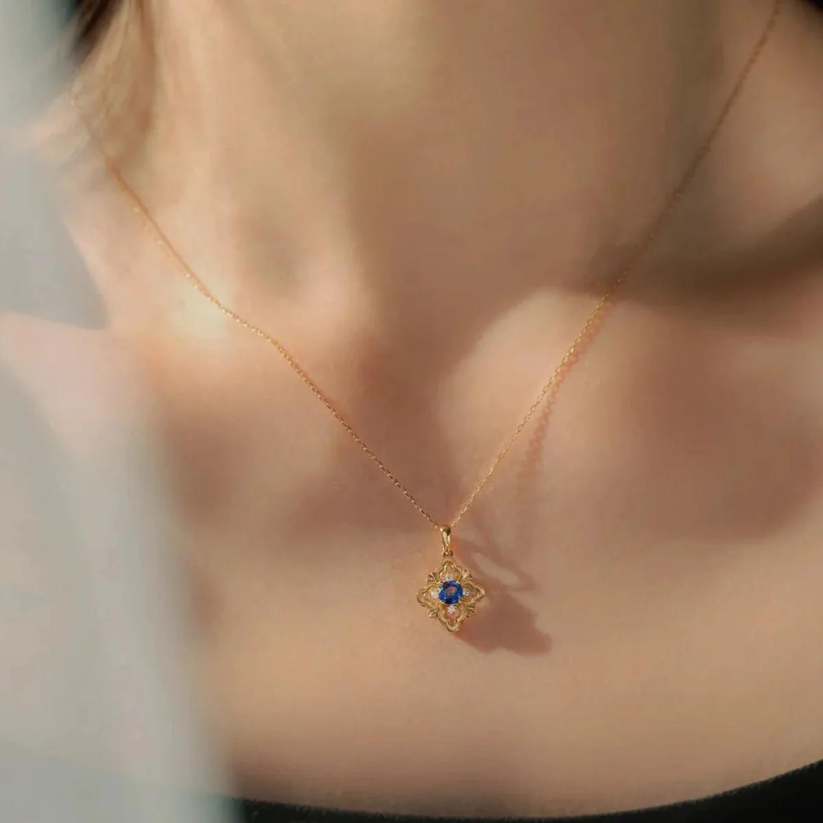 S925 sterling silver clavicle chain pendant necklace