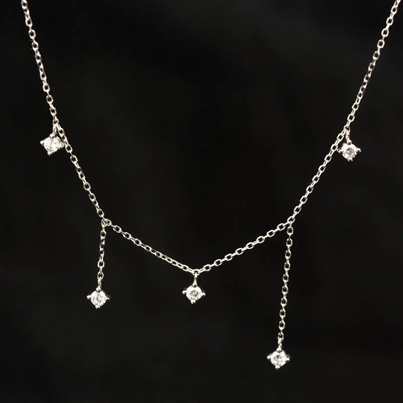 S925 Silver Plated 18K Gold Zircon Necklace
