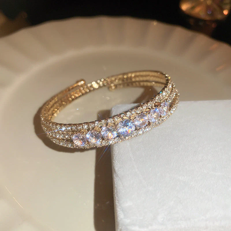 Super Flash Zircon Letter Bracelet