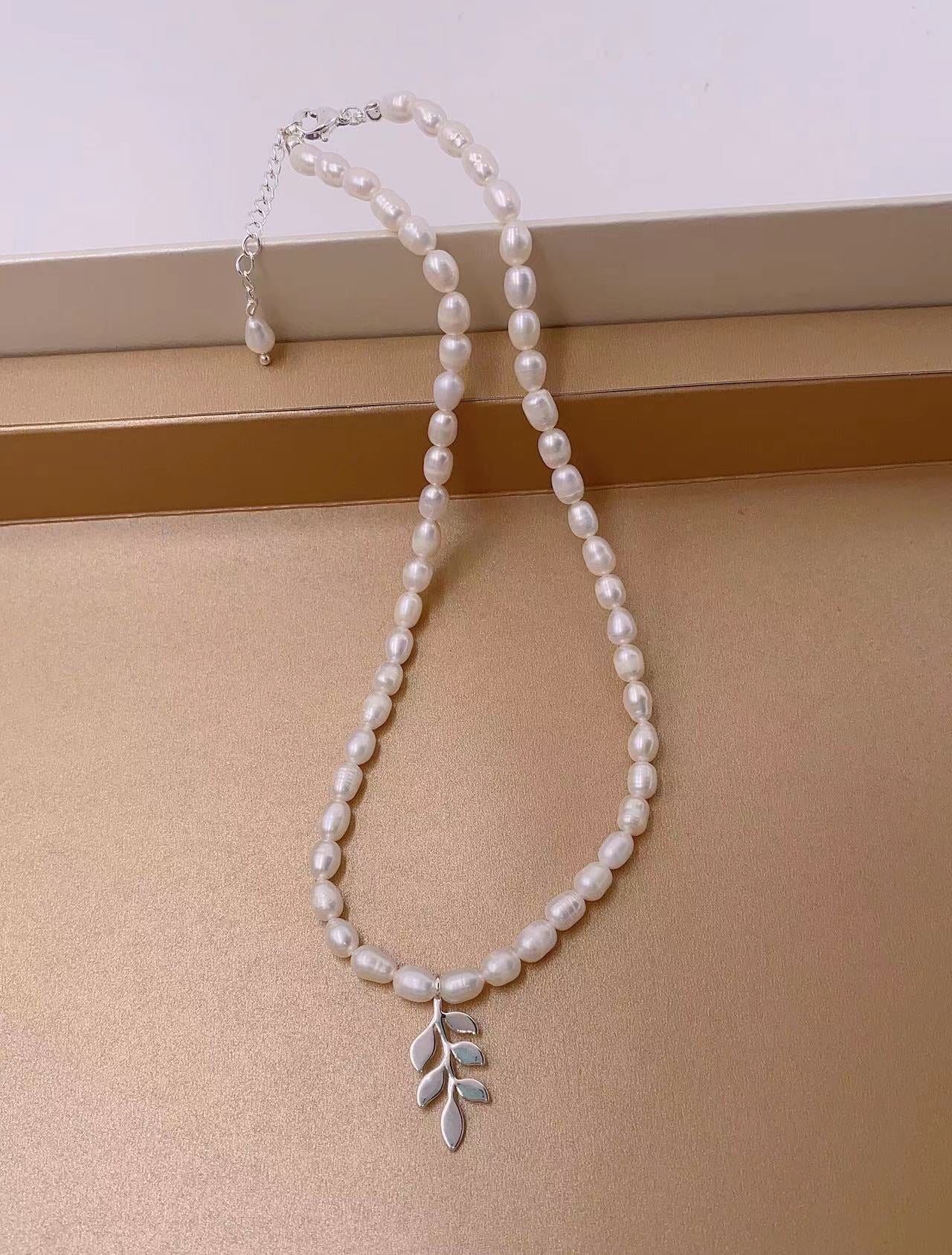 Freshwater pearl necklace Baroque irregular zircon sweater chain