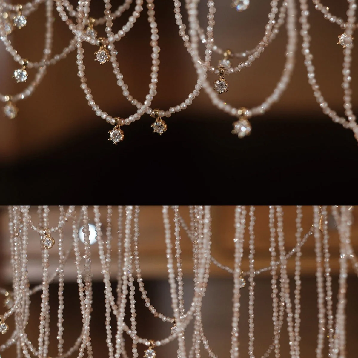 Champagne Crystal Zircon Moissanite Sterling Silver Necklace