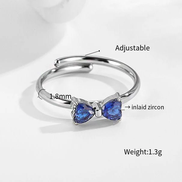 Stainless steel bow adjustable titanium ring does not fade