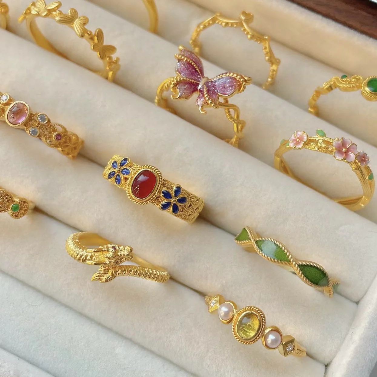 Real gold electroplated zircon split ring