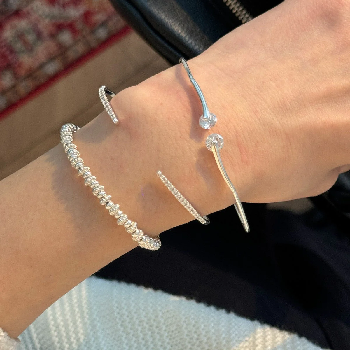 Overlapping and wearing micro-inlaid fine-row agate bracelet