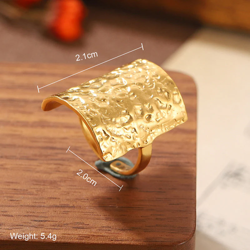 Natural stone geometric ring