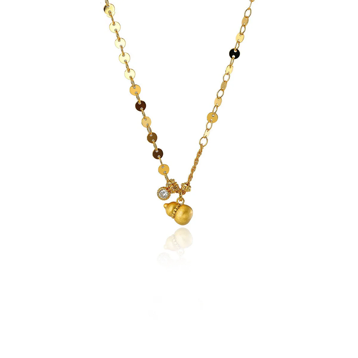 Golden gourd bracelet necklace set