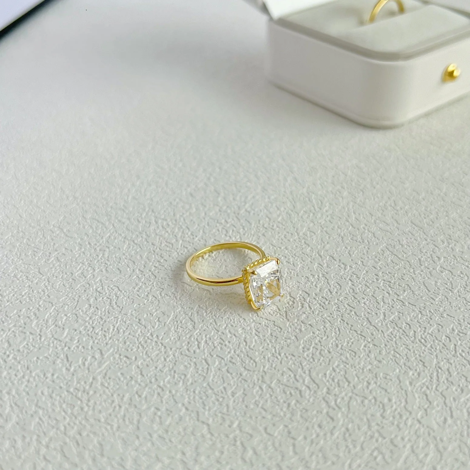 925 sterling silver 8A ice flower cut zirconia setting ring