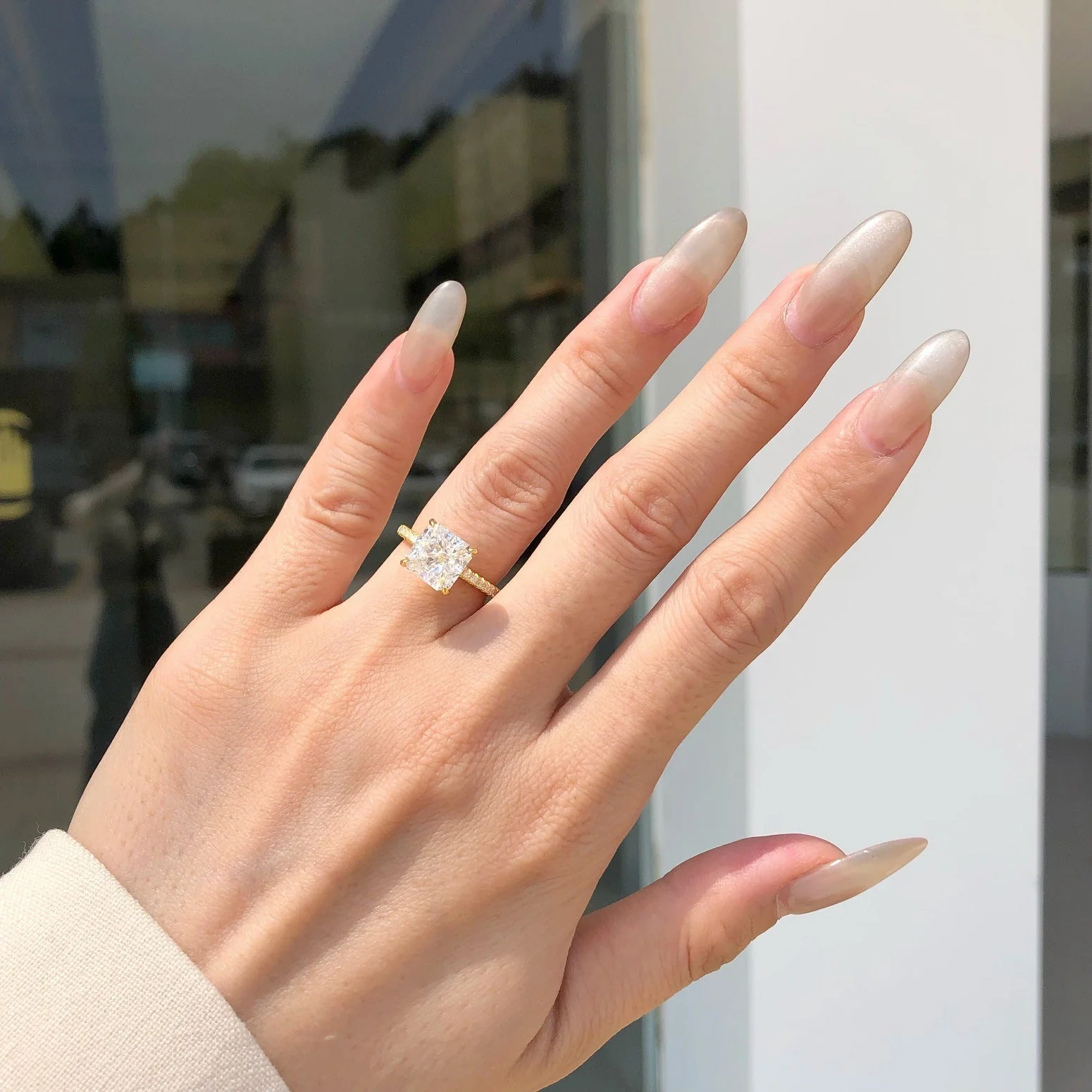 925 sterling silver 8A ice flower cut zirconia setting ring