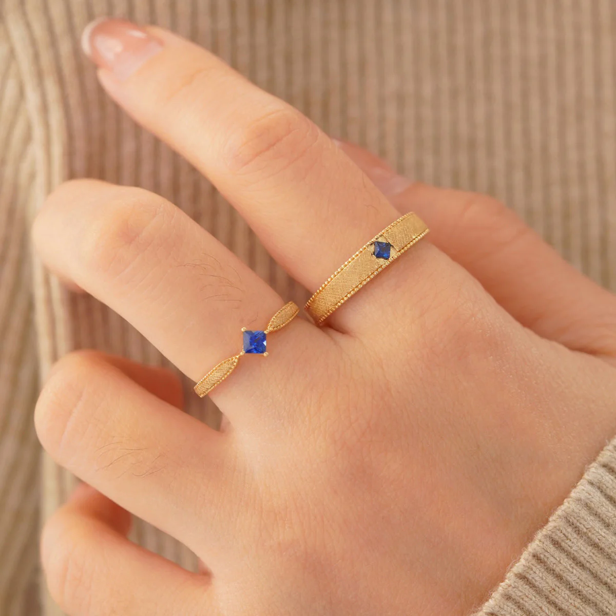 S925 sterling silver couple ring