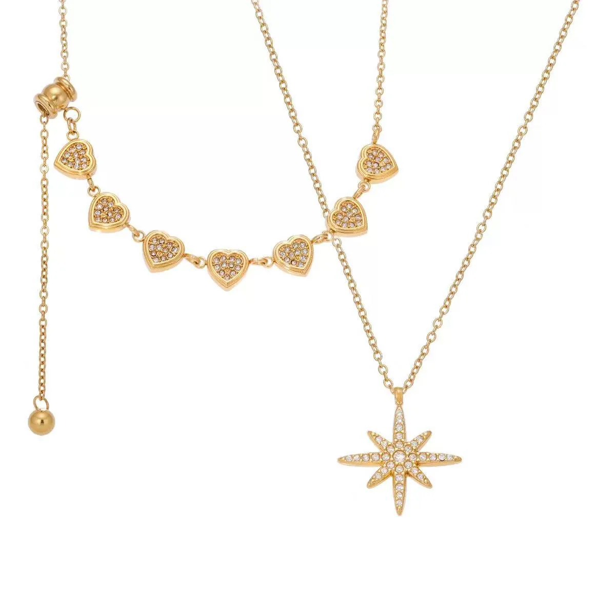 Eight Pointed Star Zircon Necklace