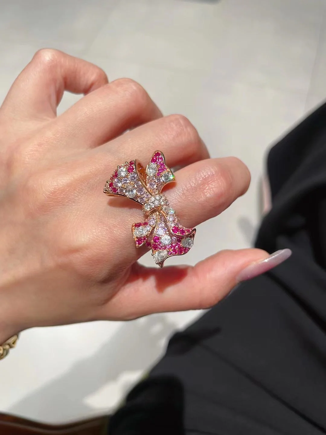 Pink Bow Ring