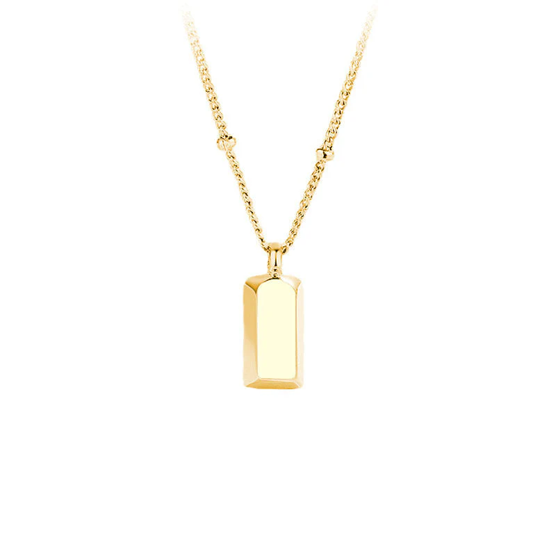 S925 sterling silver gold bullion necklace