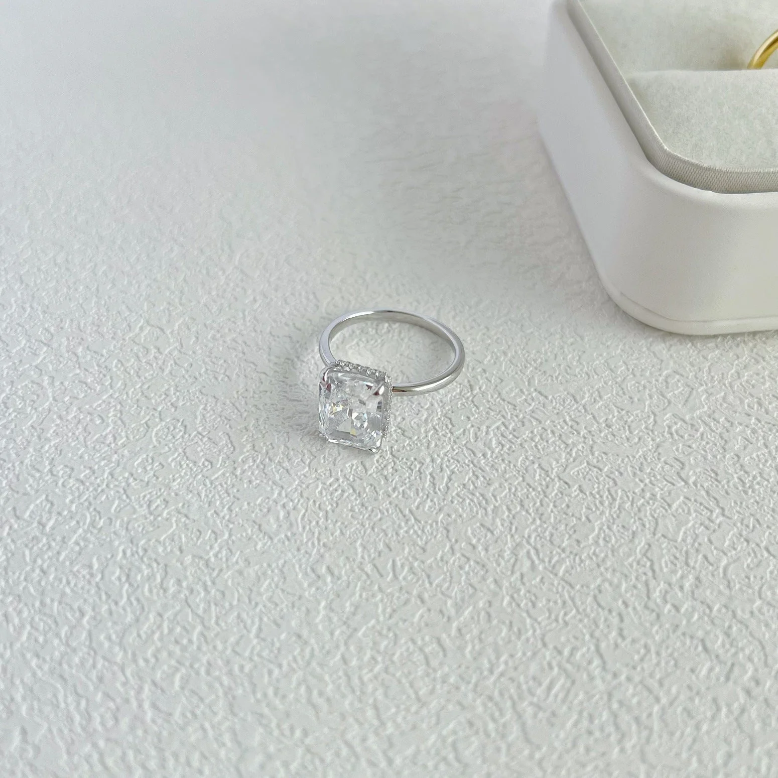 925 sterling silver 8A ice flower cut zirconia setting ring