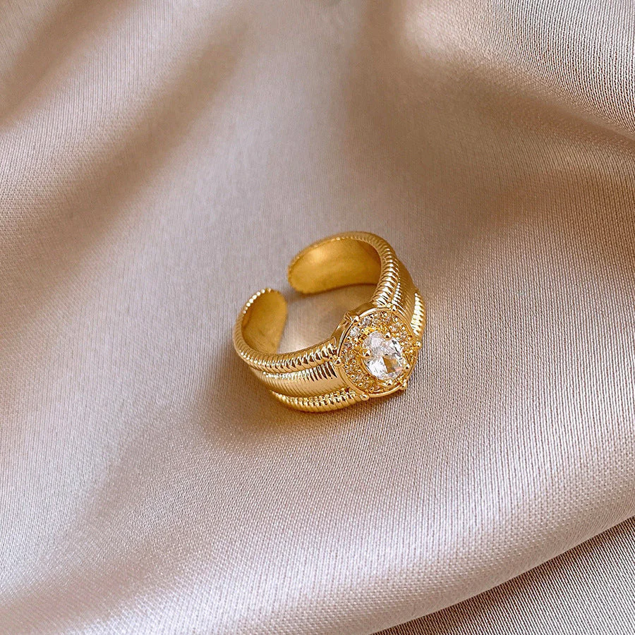 Real gold electroplated zircon split ring