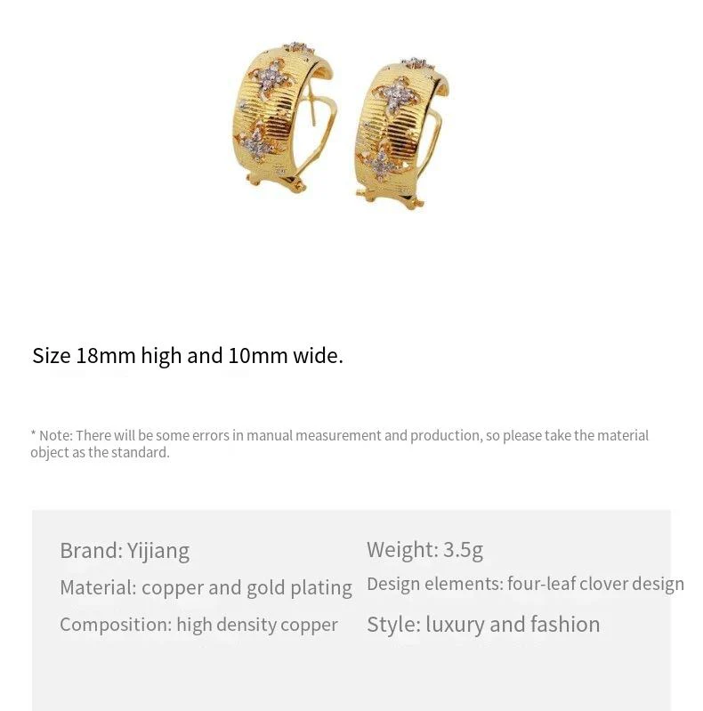 brushed four-leaf clover earrings