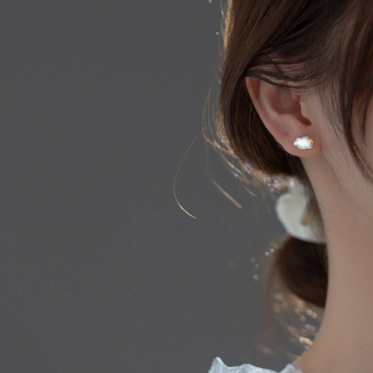 925 Silver Cloud Star Earrings