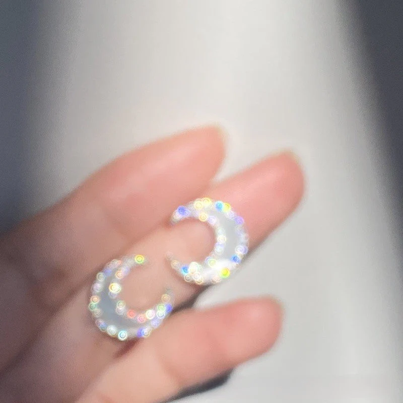 Deep Sea Natural White Mother Shell s925 Sterling Silver Moon Necklace Earring Set