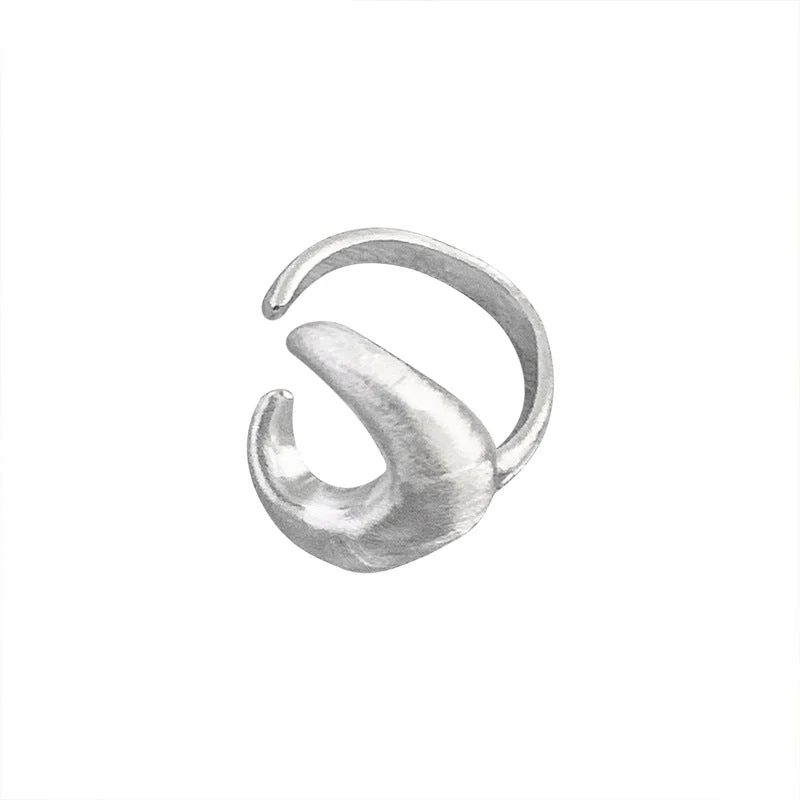 S999 Foot Silver Moon Ring