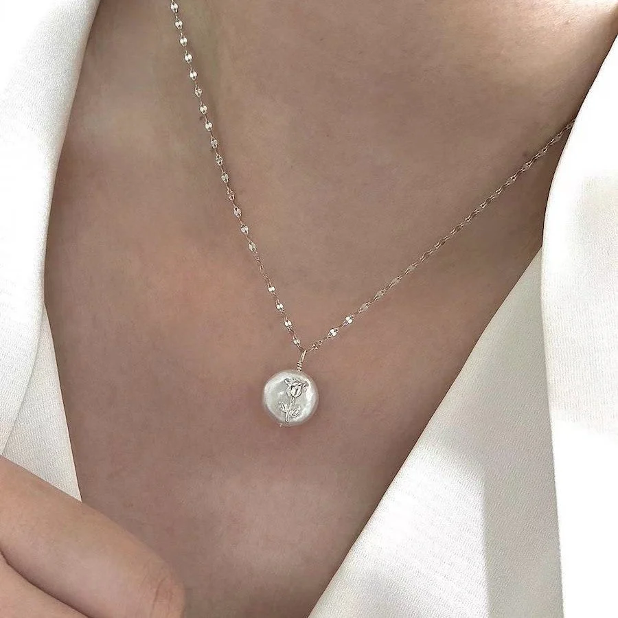 baroque pearl S925 sterling silver necklace