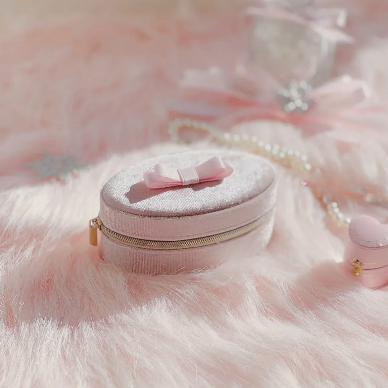 Pink Bow Travel Jewelry Box