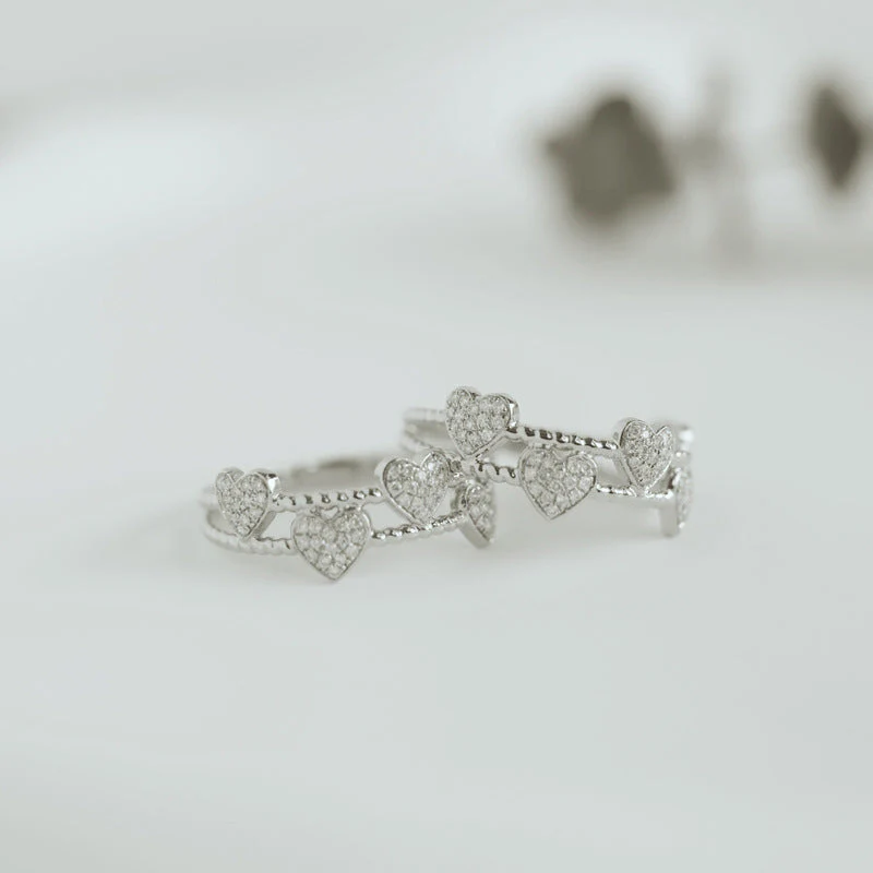 Perfect s925 sterling silver double ring love ring