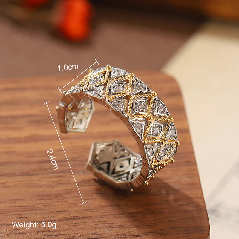 Natural stone geometric ring