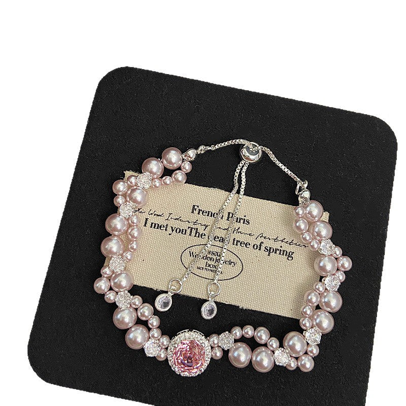 Manta rose Swarovski pearl micro-inlaid zircon bracelet