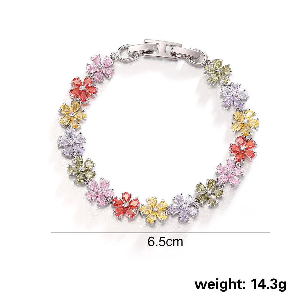 High quality zircon flower oval bracelet