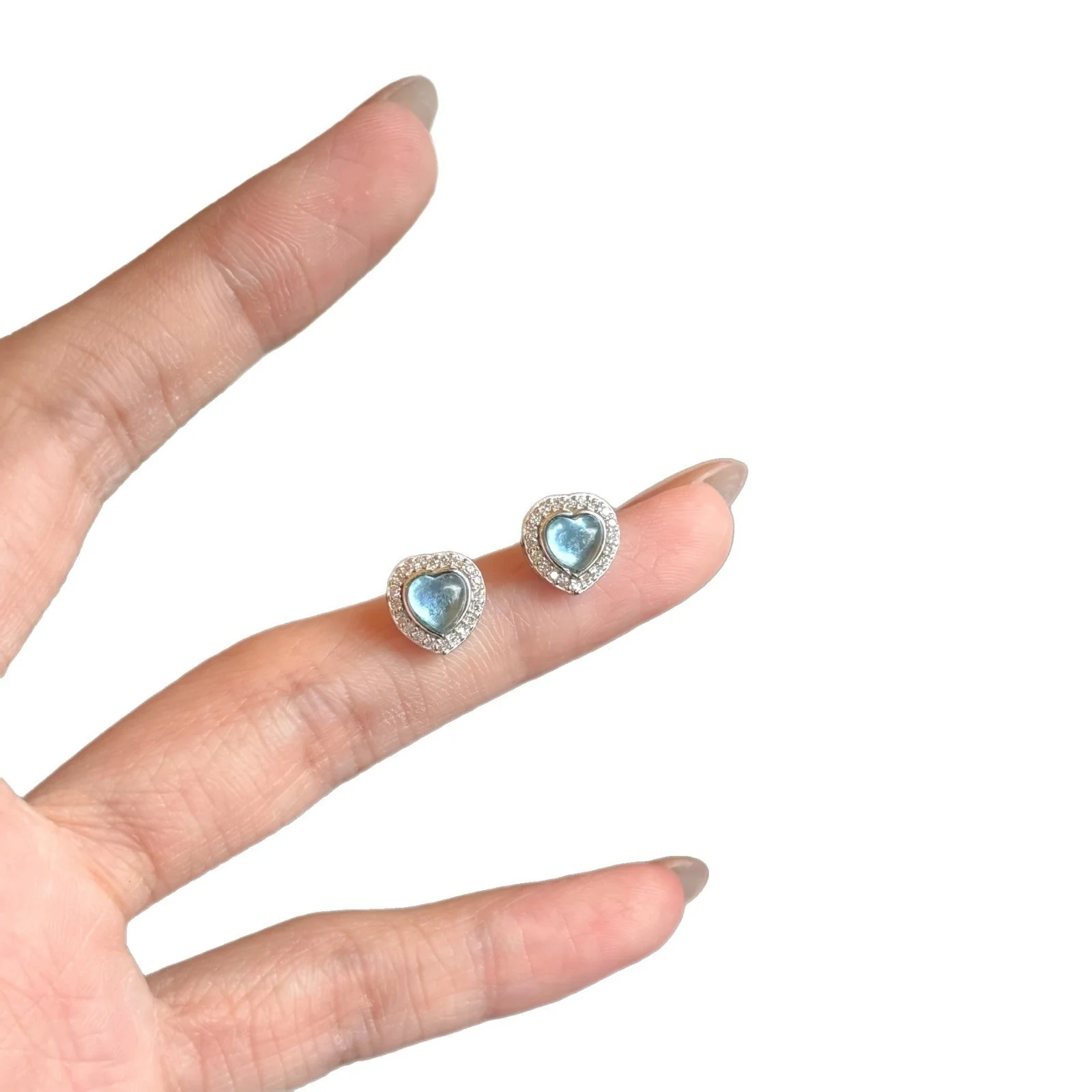 S925 Sterling Silver Natural Aquamarine Earrings