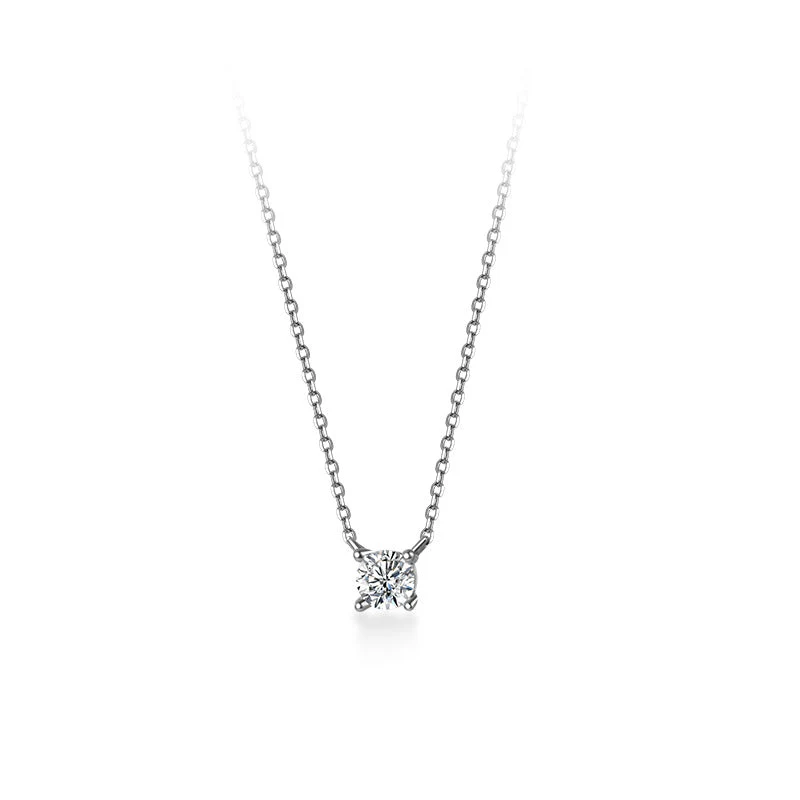 Eight Heart and Eight Arrows Single Diamond S925 Silver Necklace