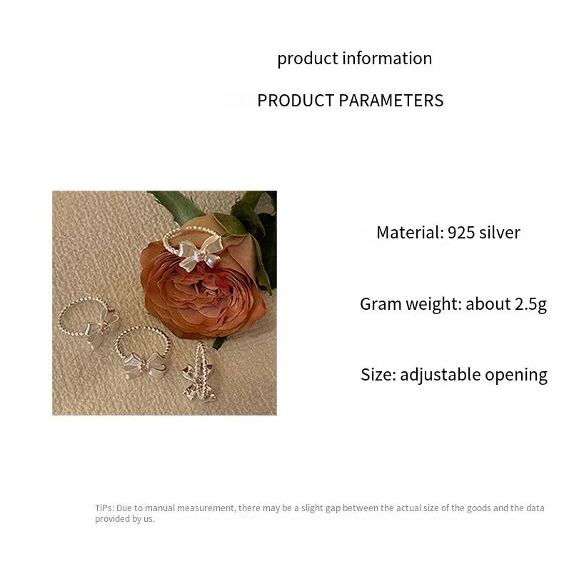 S925 Sterling Silver Powder Zirconium Twist Bow Ring