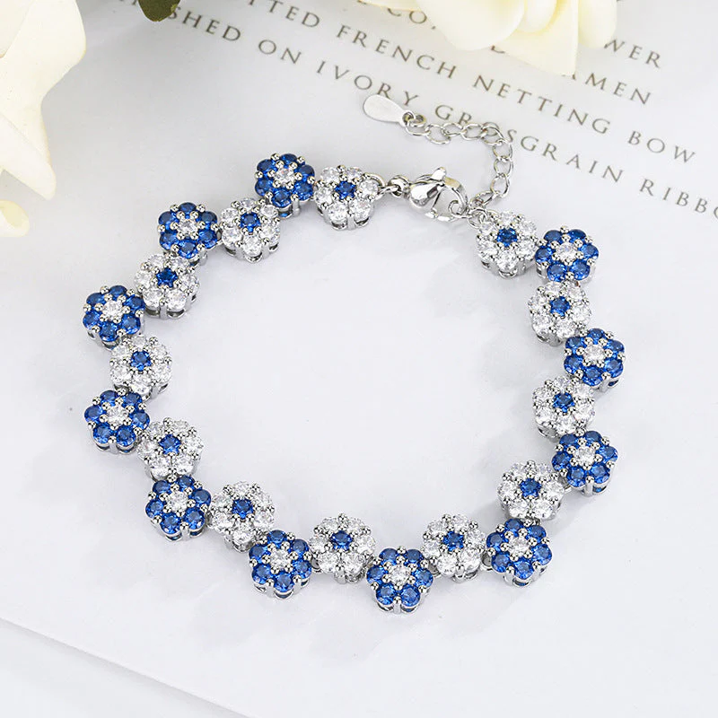 Zircon Flower Bracelet Necklaces suit