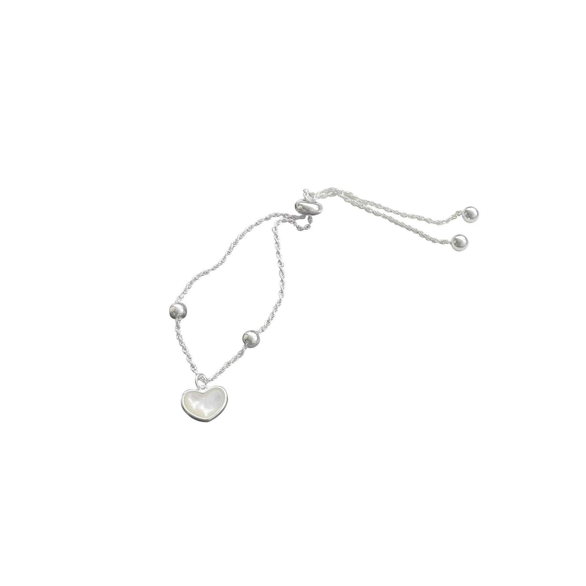 S925 Sterling Silver Love Fritillaria Twist Pull Bracelet