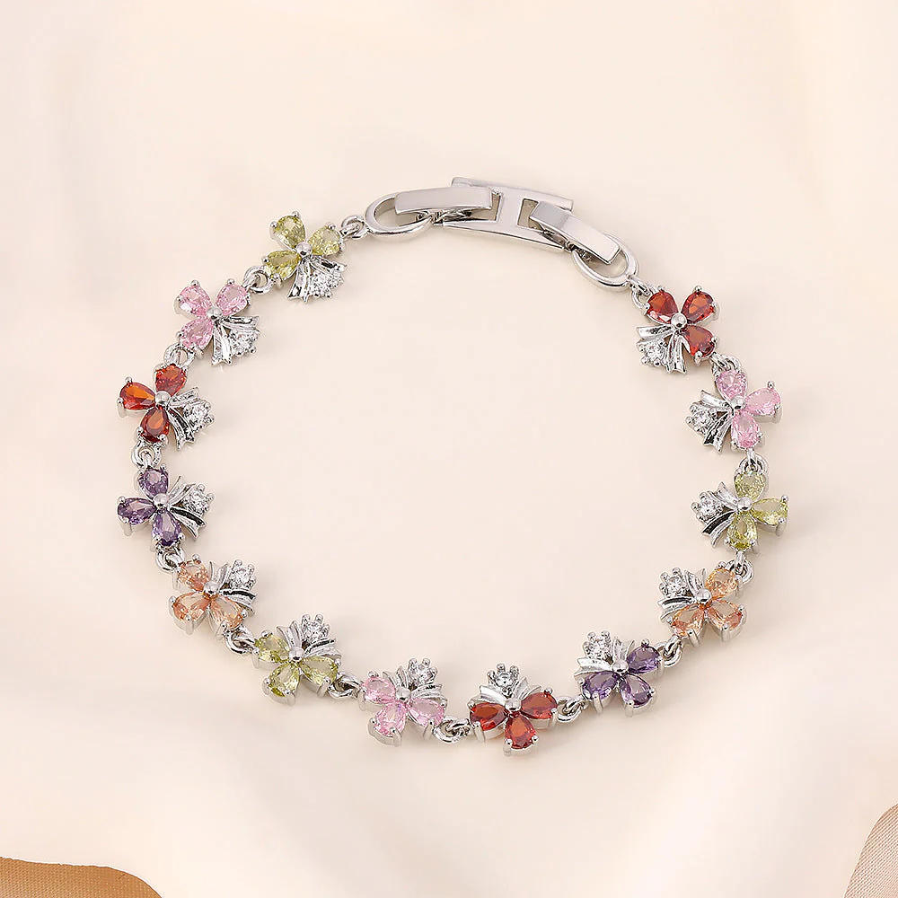 High quality zircon flower oval bracelet