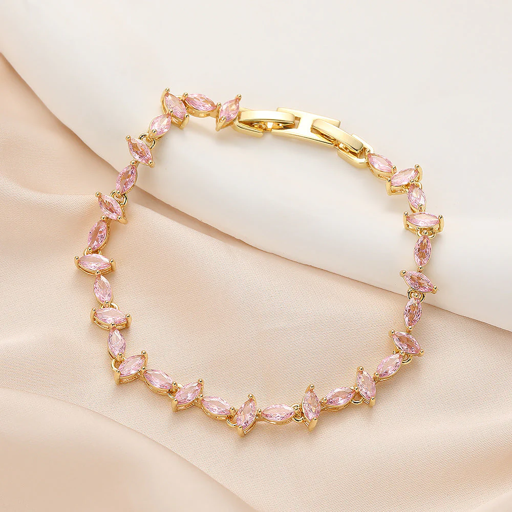 High quality zircon flower oval bracelet