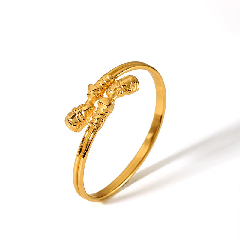 Stainless steel knotted bracelet colorfast 18K gold-plated titanium steel