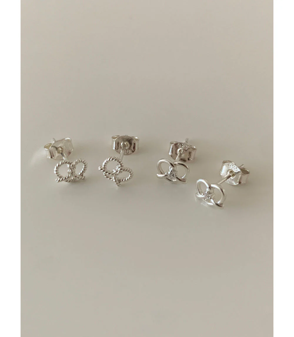 925 sterling silver cute small hollow cross love earrings