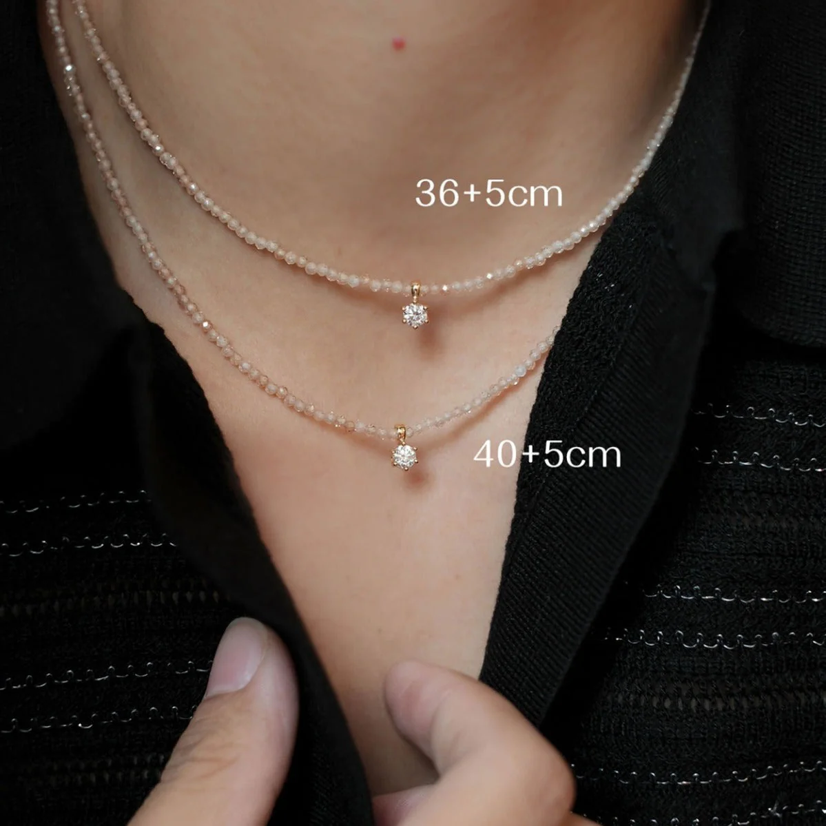 Champagne Crystal Zircon Moissanite Sterling Silver Necklace