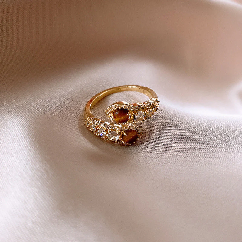 Real gold electroplated zircon split ring