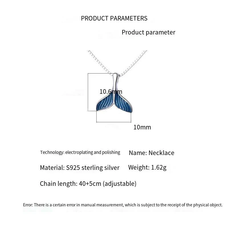 Blue fishtail series necklace ring bracelet earrings set