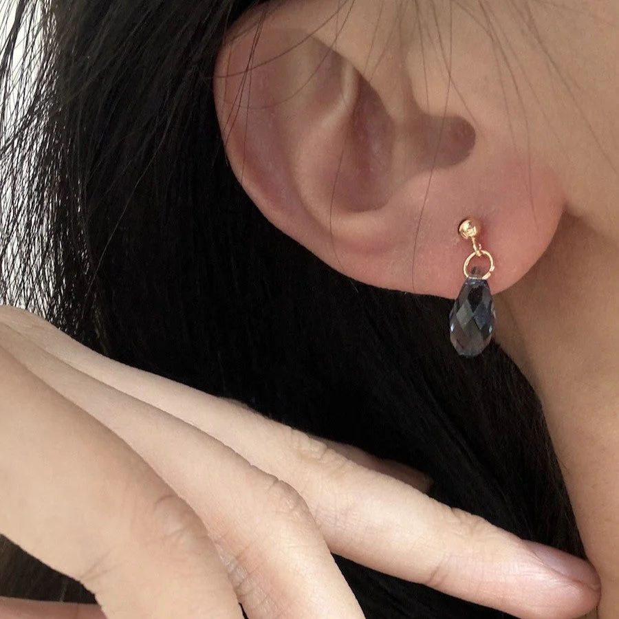 Hand-made Swarovski multicolor crystal earrings S925 silver needle