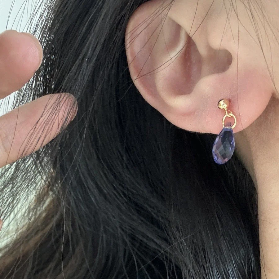 Hand-made Swarovski multicolor crystal earrings S925 silver needle