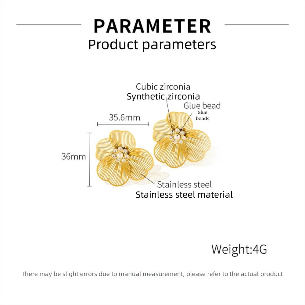 Flower Titanium Steel Earrings