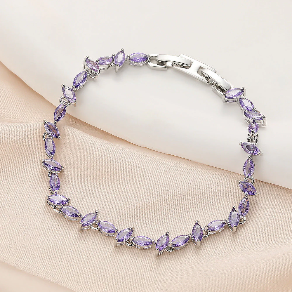 High quality zircon flower oval bracelet