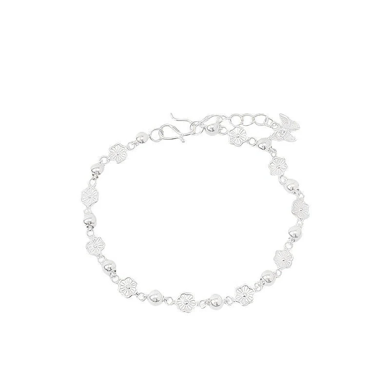 S925 Sterling Silver Peach Blossom Butterfly Bracelet