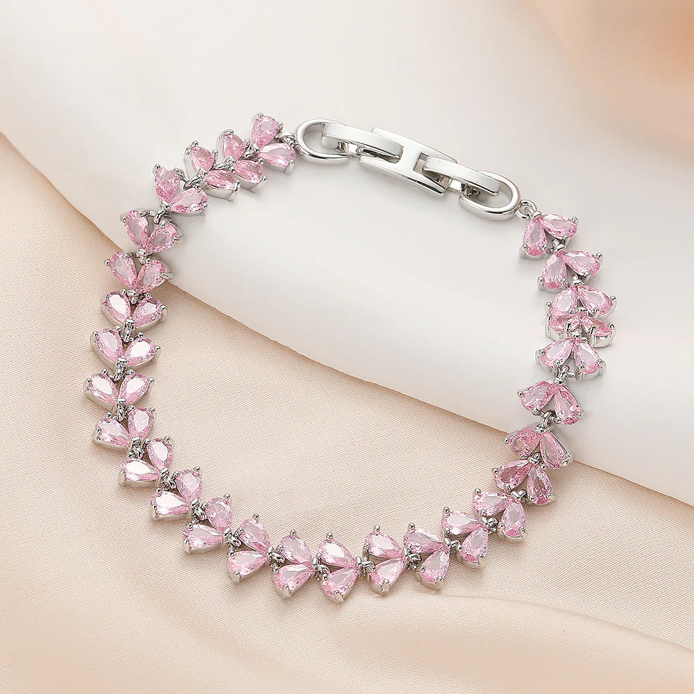 High quality zircon flower oval bracelet