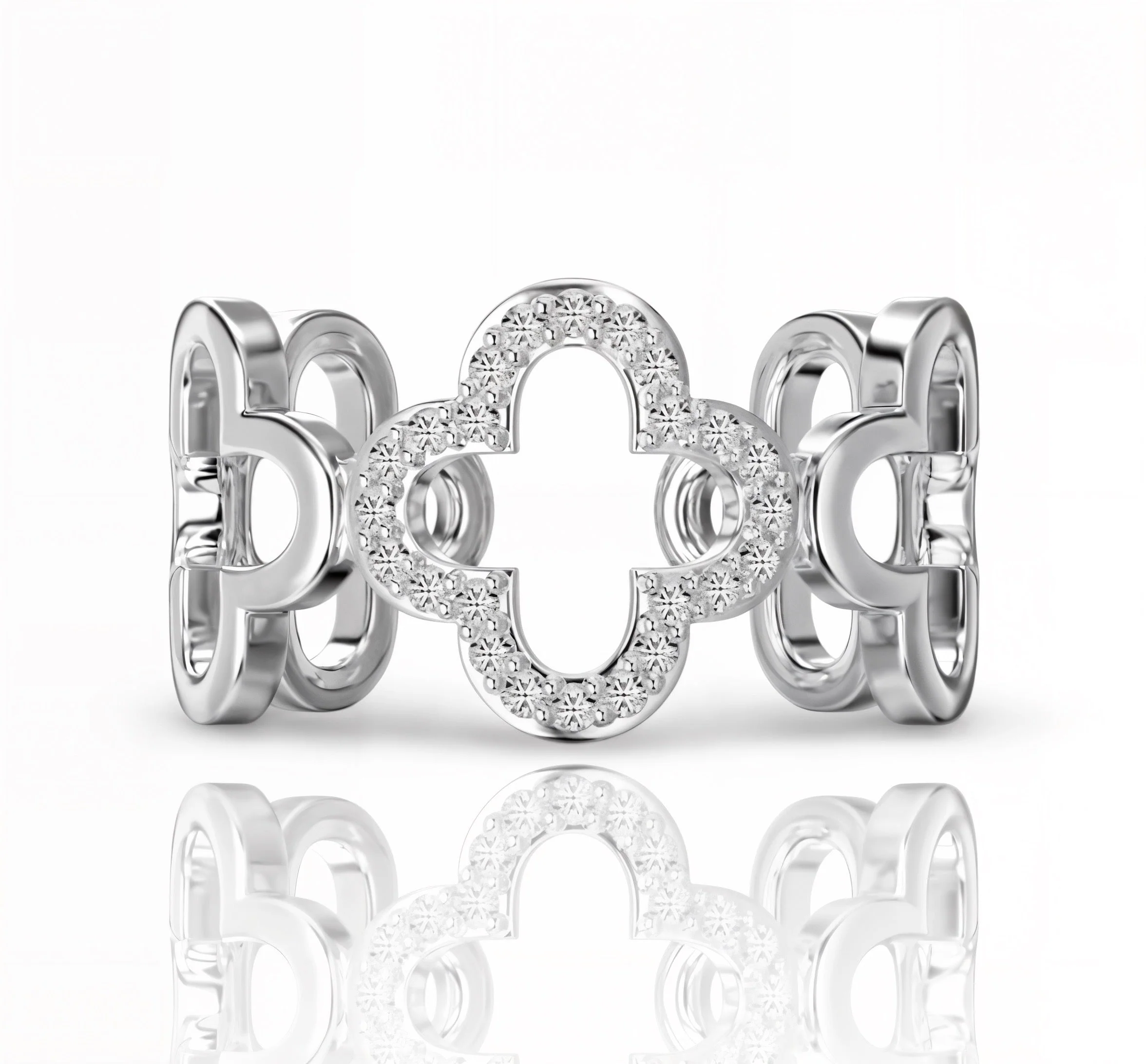 Silver Luxe Clover Ring | 925 Sterling Silver